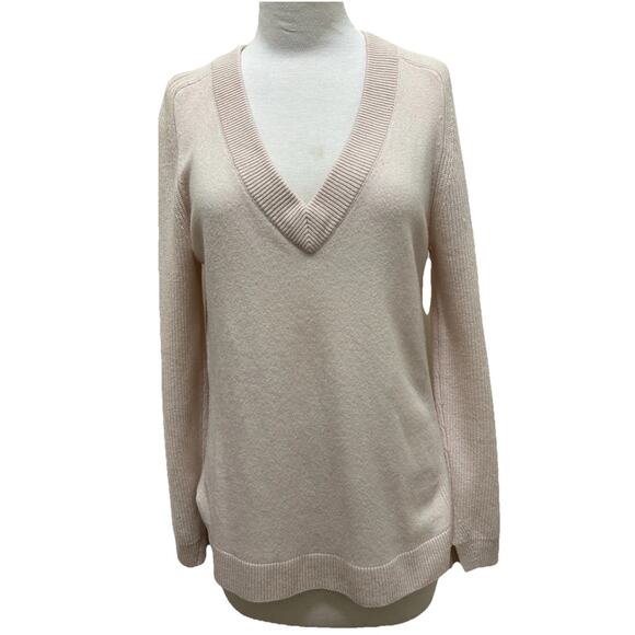 Rag & Bone Women's Pink V Neck Sweater Pullover 100% Cashmere Relaxed - Size S - Picture 1 of 6